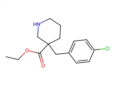 Ethyl 3-[(4-chlorophenyl)methyl]piperidine-3-carboxylate structure