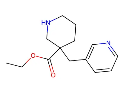 Ethyl 3-(3-pyridinylmethyl)-3-piperidinecarboxylate structure