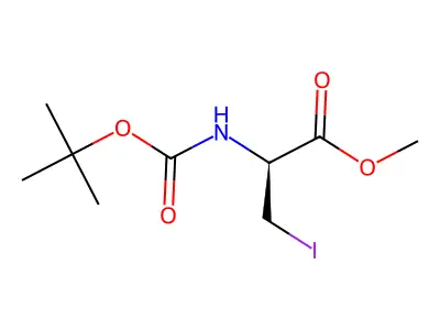 Methyl 2-((tert-butoxycarbonyl)amino)-3-iodopropanoate structure