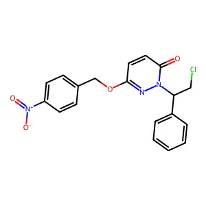 3(2H)-Pyridazinone, 2-(alpha-(chloromethyl)benzyl)-6-((p-nitrobenzyl)oxy)- structure