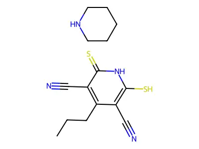piperidine;4-propyl-2-sulfanyl-6-sulfanylidene-1H-pyridine-3,5-dicarbonitrile structure