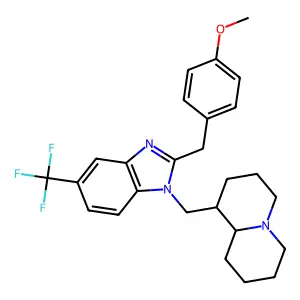 2H-Quinolizine, octahydro-1-(2-(P-methoxybenzyl)-5-(trifluoromethyl)-1-benzimidazolyl-methyl)- structure