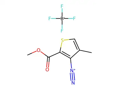 2-Methoxycarbonyl-4-methylthiophene-3-diazonium tetrafluoroborate structure