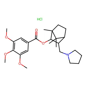2-Bornanol, 3-(1-pyrrolidinylmethyl)-, 3,4,5-trimethoxybenzoate (ester), hydrochloride structure