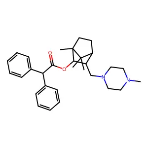 2-Bornanol, 3-((4-methyl-1-piperazinyl)methyl)-, diphenylacetate structure