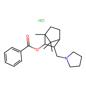 Benzoato di 3-pirrolidinometil-2-bornanol cloridrato [Italian] structure