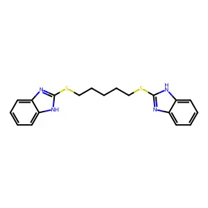 1,5-bis((1H-benzo[d]imidazol-2-yl)thio)pentane structure