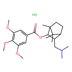 2-Bornanol, 3-((dimethylamino)methyl)-, 3,4,5-trimethoxybenzoate (ester), hydrochloride structure