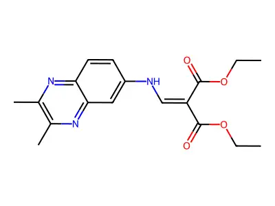 Diethyl 2-{[(2,3-dimethyl-6-quinoxalinyl)amino]methylene}malonate structure