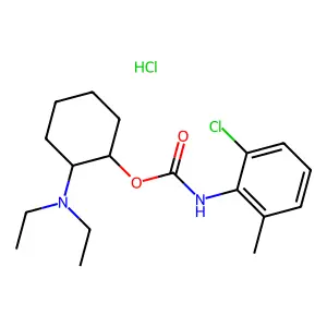 2-Chloro-6-methylcarbanilic acid 2-(diethylamino)cyclohexyl ester hydrochloride structure