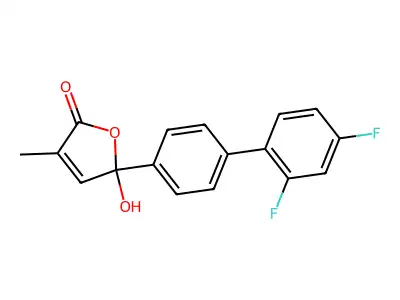 2(5H)-Furanone, 5-(2',4'-difluoro(1,1'-biphenyl)-4-yl)-5-hydroxy-3-methyl- structure