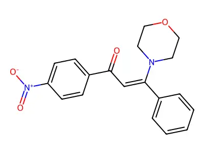 (Z)-3-morpholin-4-yl-1-(4-nitrophenyl)-3-phenylprop-2-en-1-one structure