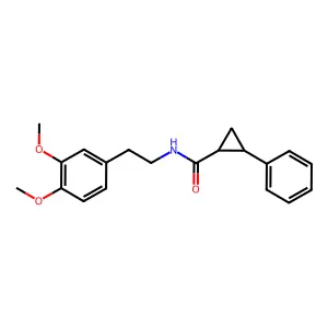 Cyclopropanecarboxamide, N-(2-(3,4-dimethoxyphenyl)ethyl)-2-phenyl-, trans- structure