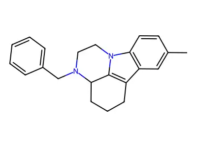 3-benzyl-8-methyl-2,3,3a,4,5,6-hexahydro-1H-pyrazino[3,2,1-jk]carbazole structure