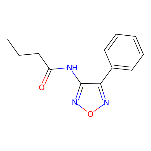 N-(4-phenyl-1,2,5-oxadiazol-3-yl)butanamide structure