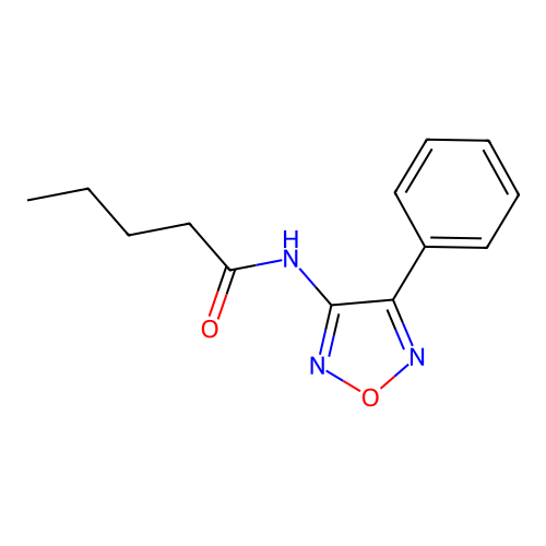 N-(4-phenyl-1,2,5-oxadiazol-3-yl)pentanamide structure