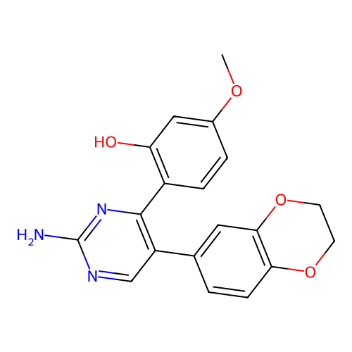 2-[2-Amino-5-(2,3-dihydro-1,4-benzodioxin-6-yl)pyrimidin-4-yl]-5-methoxyphenol structure