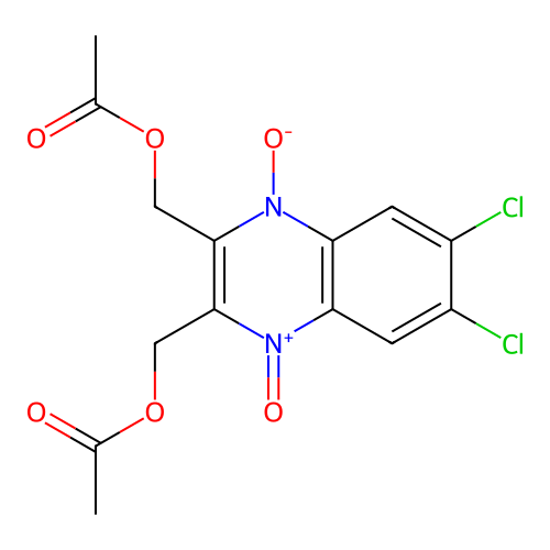 2,3-Bis(acetoxymethyl)-6,7-dichloroquinoxaline 1,4-dioxide structure