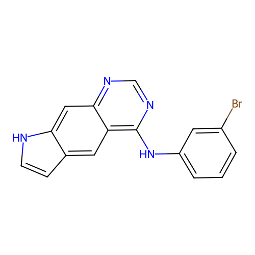 N-(3-bromophenyl)-8H-pyrrolo[3,2-g]quinazolin-4-amine structure
