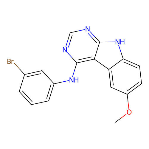 N-(3-bromophenyl)-6-methoxy-9H-pyrimido[4,5-b]indol-4-amine structure