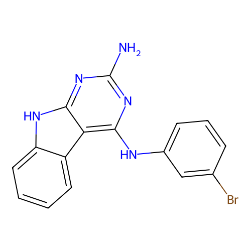4-N-(3-bromophenyl)-9H-pyrimido[4,5-b]indole-2,4-diamine structure