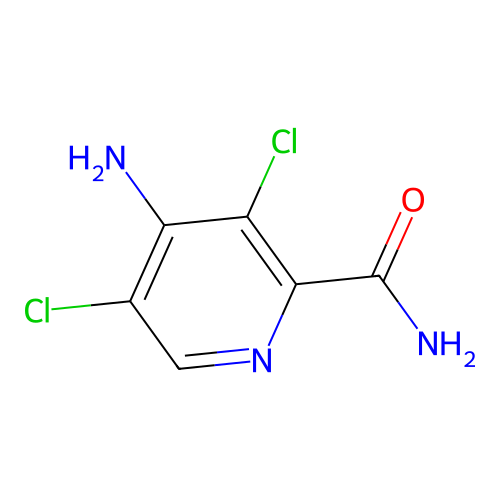 4-Amino-3,5-dichloropyridine-2-carboxamide structure