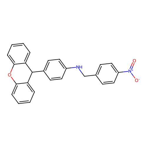 N-(4-nitrobenzyl)-4-(9H-xanthen-9-yl)aniline structure