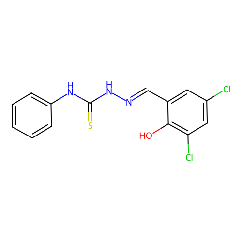 3,5-Dichlorosalicylaldehyde-n4-phenylthiosemicarbazone structure