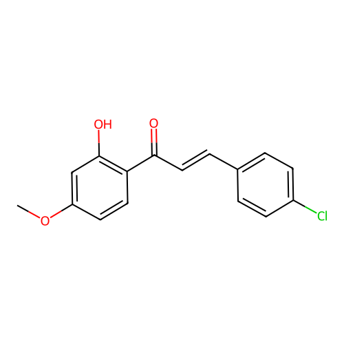 (2E)-3-(4-chlorophenyl)-1-(2-hydroxy-4-methoxyphenyl)prop-2-en-1-one structure