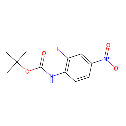 Tert-butyl 4-nitro-2-iodophenylcarbamate structure