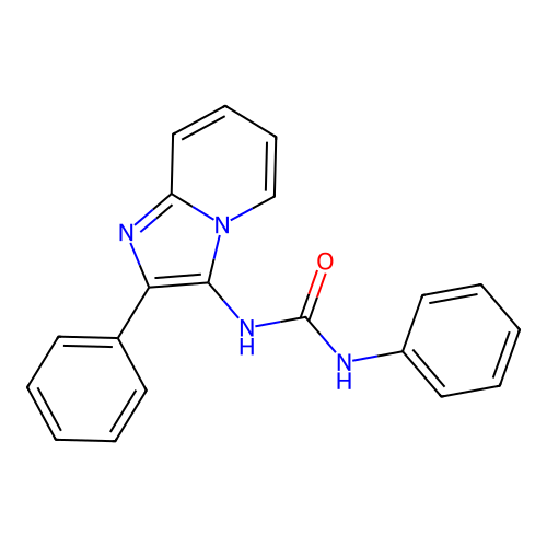 N-phenyl-N'-(2-phenylimidazo[1,2-a]pyridin-3-yl)urea structure
