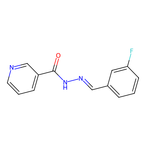 N'-[(E)-(3-fluorophenyl)methylidene]pyridine-3-carbohydrazide structure
