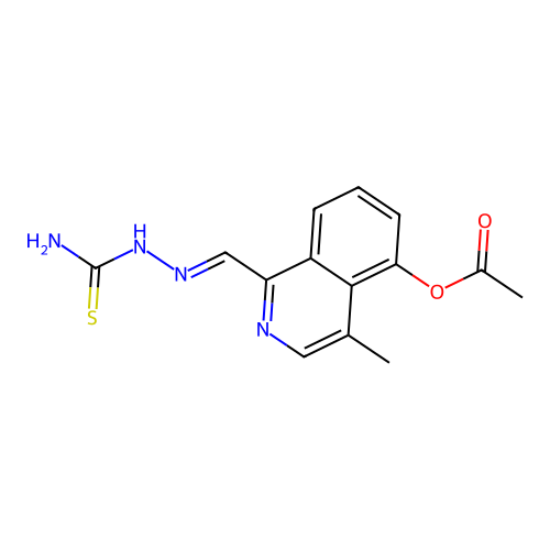 1-(2-(Aminocarbothioyl)carbohydrazonoyl)-4-methyl-5-isoquinolinyl acetate structure