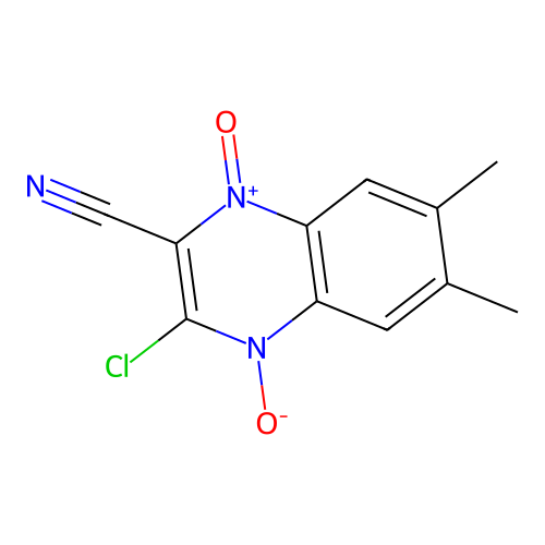 2-Quinoxalinecarbonitrile, 3-chloro-6,7-dimethyl-, 1,4-dioxide structure