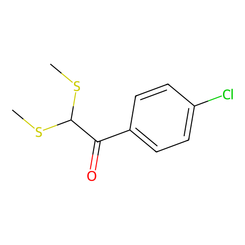 1-(4-Chlorophenyl)-2,2-bis(methylsulfanyl)ethanone structure