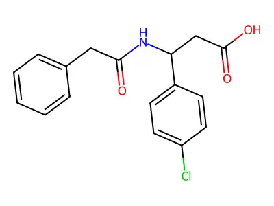 3-(4-Chlorophenyl)-3-(2-phenylacetamido)propanoic acid structure