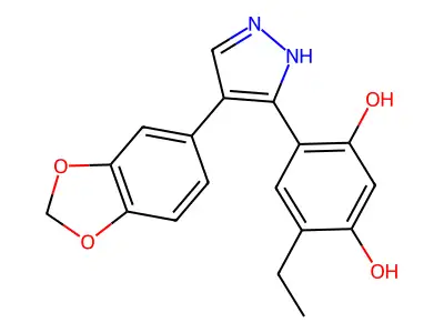 4-[4-(2H-1,3-Benzodioxol-5-yl)-1H-pyrazol-5-yl]-6-ethylbenzene-1,3-diol structure
