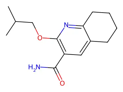 3-Quinolinecarboxamide, 5,6,7,8-tetrahydro-2-(2-methylpropoxy)- structure