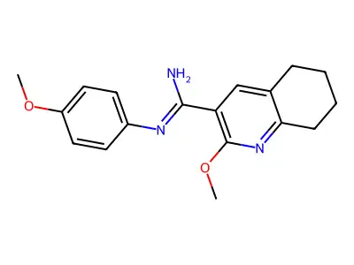 3-Quinolinecarboximidamide, 5,6,7,8-tetrahydro-2-methoxy-N-(4-methoxyphenyl)- structure