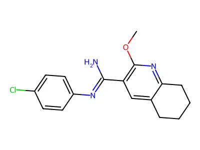 3-Quinolinecarboximidamide, 5,6,7,8-tetrahydro-N-(4-chlorophenyl)-2-methoxy- structure