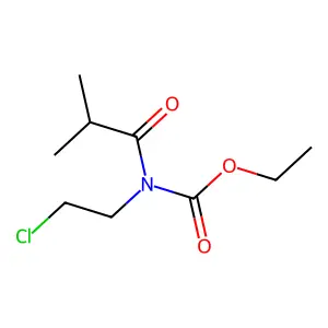 Ethyl(2-chloroethyl)(2-methylpropanoyl)carbamate structure