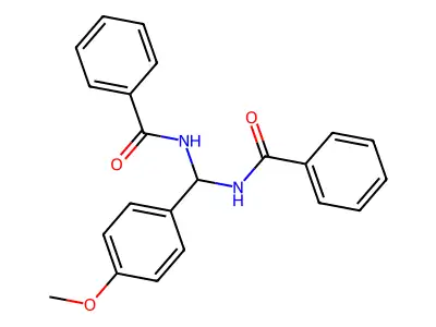 N-[benzamido-(4-methoxyphenyl)methyl]benzamide structure