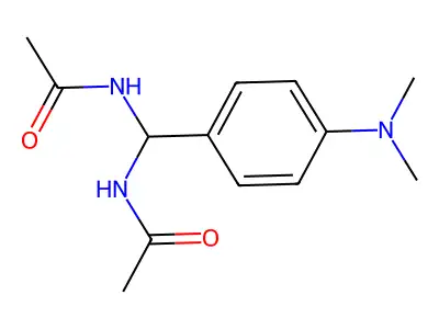 N-((Acetylamino)(4-(dimethylamino)phenyl)methyl)acetamide structure