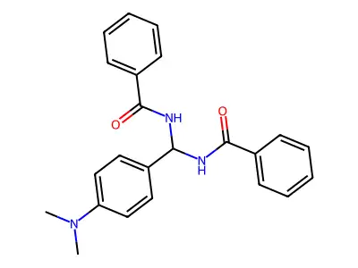 N-((Benzoylamino)(4-(dimethylamino)phenyl)methyl)benzamide structure