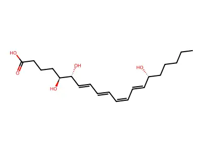 (7E,9E,11E,13E)-5,6,15-trihydroxyicosa-7,9,11,13-tetraenoic acid structure