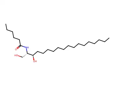 N-(1,3-dihydroxyoctadecan-2-yl)hexanamide structure