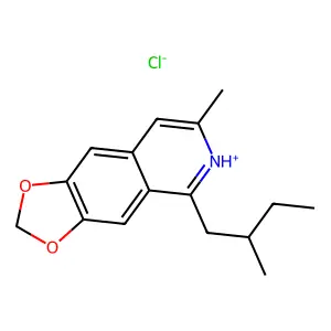 1,3-Dioxolo(4,5-g)isoquinoline, 7-methyl-5-(2-methylbutyl)-, hydrochloride structure