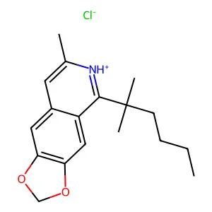 1,3-Dioxolo(4,5-g)isoquinoline, 5-(1,1-dimethylpentyl)-7-methyl-, hydrochloride structure