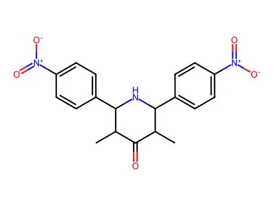 3,5-Dimethyl-2,6-bis(4-nitrophenyl)piperidin-4-one structure