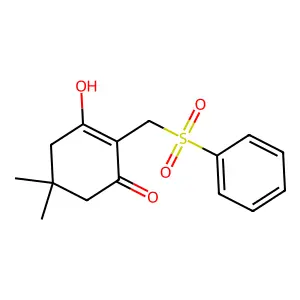 3-Hydroxy-5,5-dimethyl-2-[(phenylsulfonyl)methyl]-2-cyclohexen-1-one structure